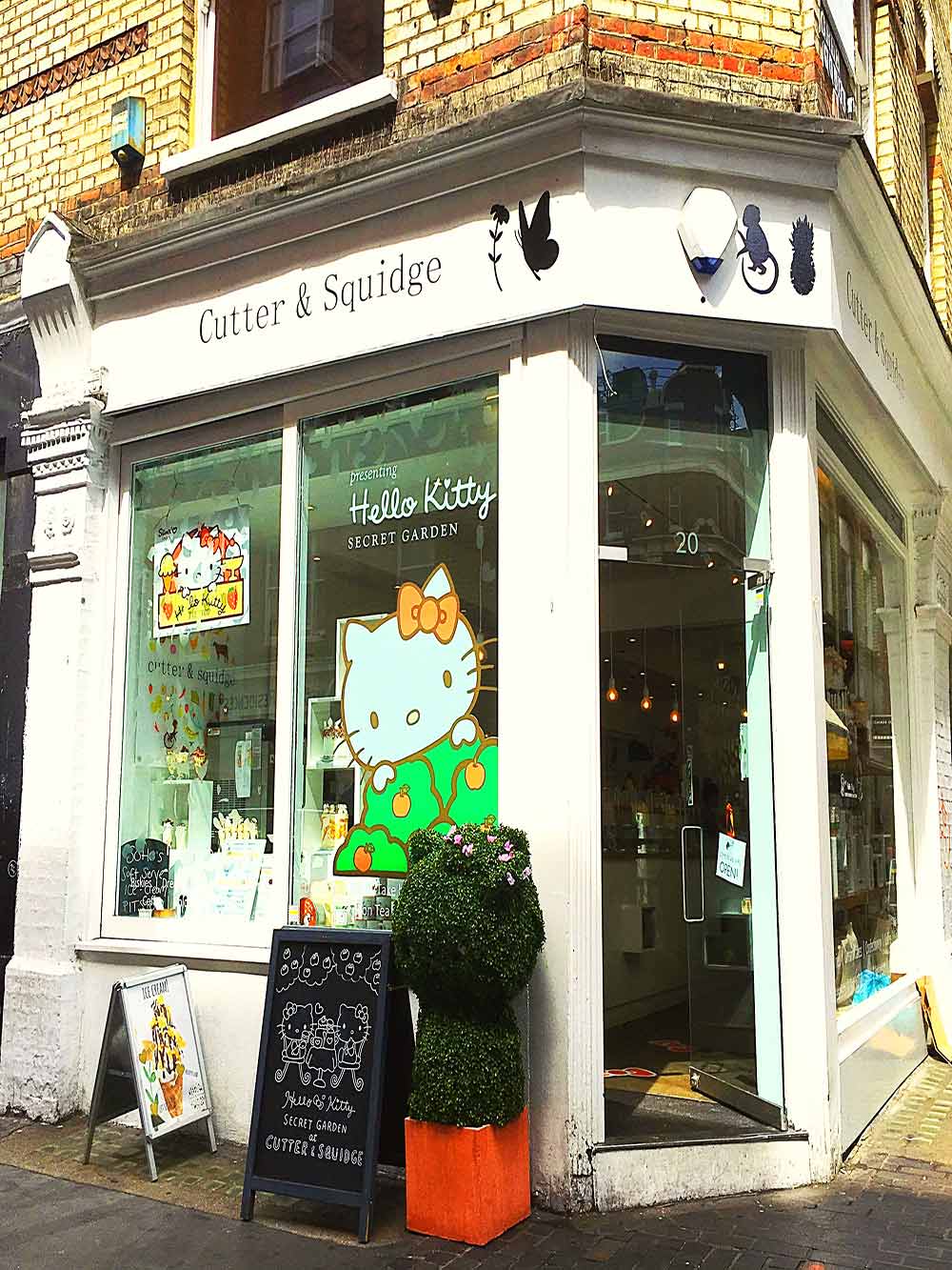 Hello Kitty’s Secret Garden – WhodoIdo: Hello Kitty afternoon tea pop up at Cutter & Squidge located in the heart of London.  If you're a big fan of Hello Kitty then you'd love it here! From the big illuminated Hello Kitty to the detailed Hello Kitty plastered all over the walls