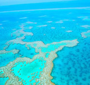 Birds eye view of the Great Barrier Reef
