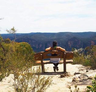 Mrs Whodoido taking in the views near Anvil Rock