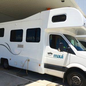 Side view of the motorhome