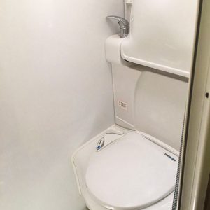 The toilet/shower cubicle