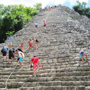 120 steps up the pyramid
