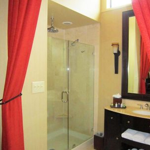 Bathroom with heated flooring