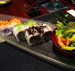 California rolls with a little salad