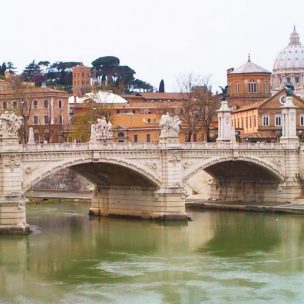 View of St Peter’s Basilica and the bridge