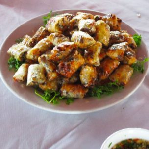 Freshly cooked Vietnamese spring rolls