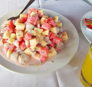 Very unsual fruit salad for breakfast