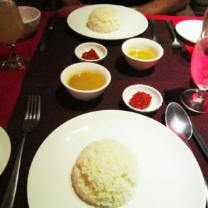Rice with soya bean sauce and chilli