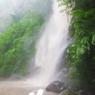 Stopped by a waterfall