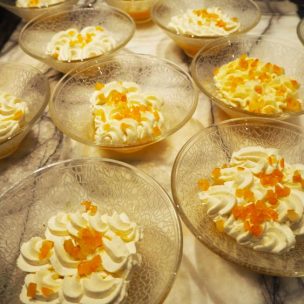 Clementine and white chocolate trifle
