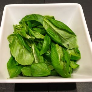 Basil used for the tomato sauce