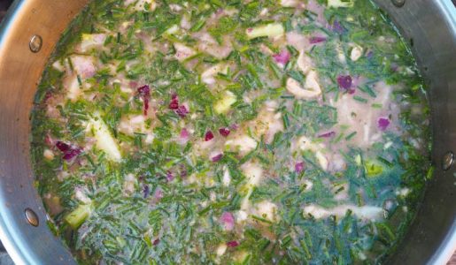 Chicken being marinated