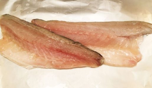 Two fillets of sea bass for the recipe