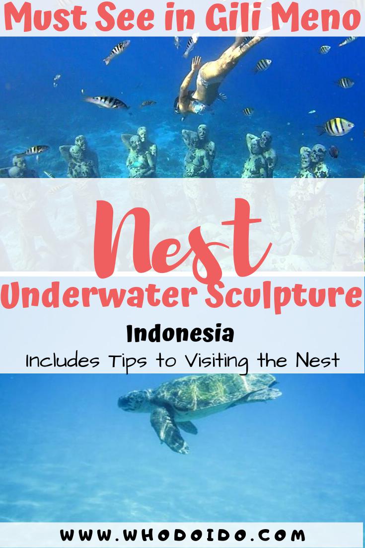 A Complete Guide to Visiting the Nest – The Beautiful Underwater Sculpture @ Gili Meno, Indonesia – WhodoIdo: Take a day trip to Gili Meno and snorkel around the Nest sculpture. A man made reef made up of life sized statues! This guide will show you how to get there and tips on planning your visit to Nest