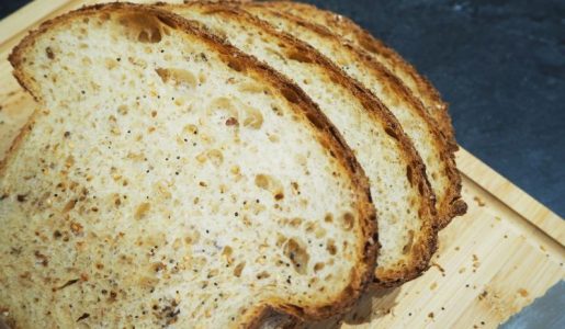 Freshy sliced granary bread