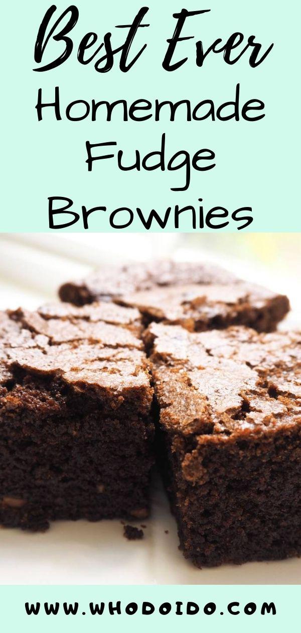 Best Homemade Fudge Brownie Recipe – WhodoIdo: Looking for simple brownie recipe? Try our easy homemade rich fudge brownie recipe. Perfect as a snack or with a scoop of icecream!