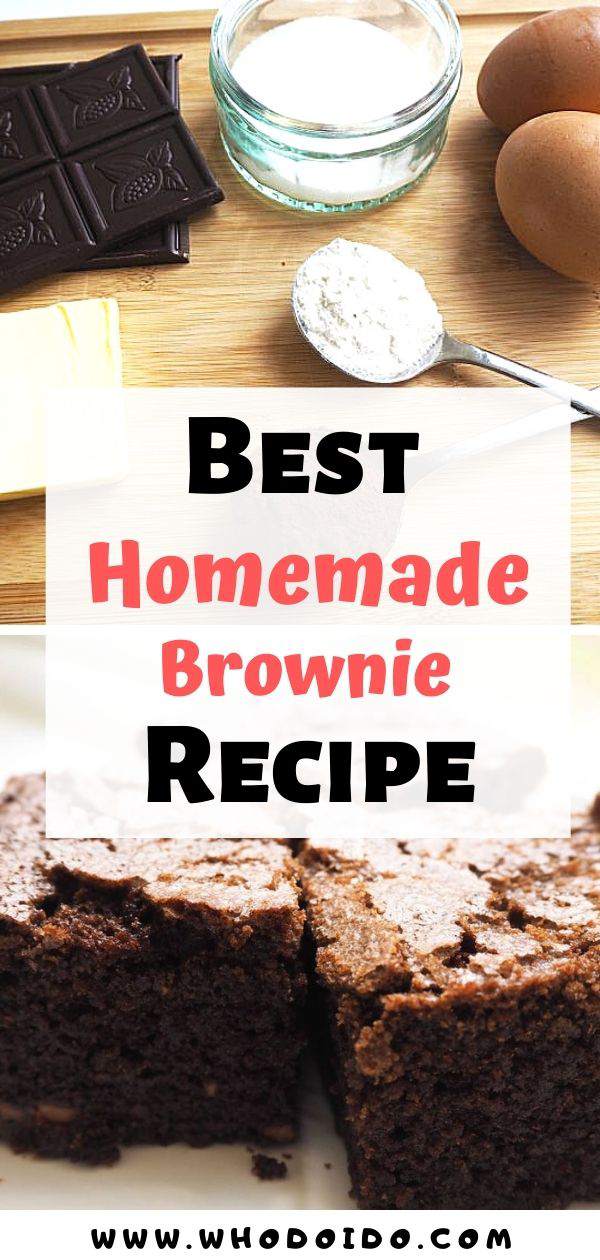 Best Homemade Fudge Brownie Recipe – WhodoIdo: Looking for simple brownie recipe? Try our easy homemade rich fudge brownie recipe. Perfect as a snack or with a scoop of icecream!