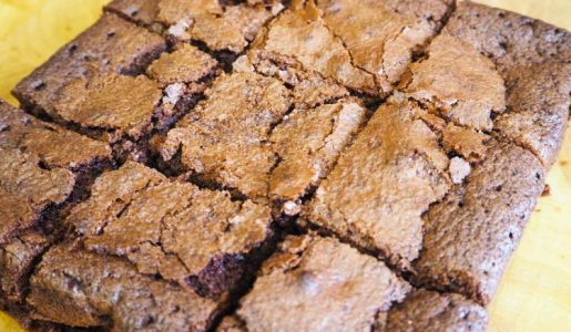 Brownies cooled ready for eating